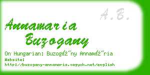 annamaria buzogany business card